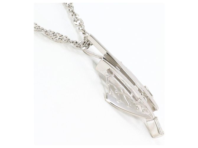 Autre Marque Platinhalskette mit Diamantanhänger - Ansicht 2