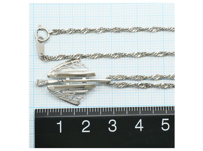 Autre Marque Platinhalskette mit Diamantanhänger - Ansicht 5