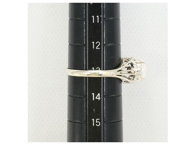 Autre Marque 14K Weißgold-Ring mit Opal und Diamant Golden - Ansicht 7