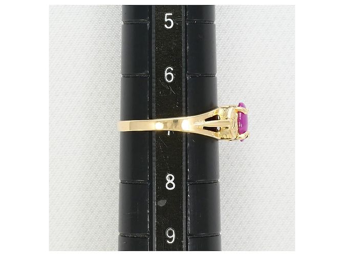 Autre Marque 10K Gelbgold-Ring mit synthetischem Stern-Rubin Golden - Ansicht 7