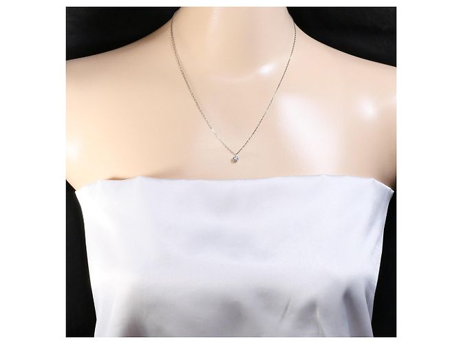 Autre Marque Platin-Halskette mit Diamant - Ansicht 5