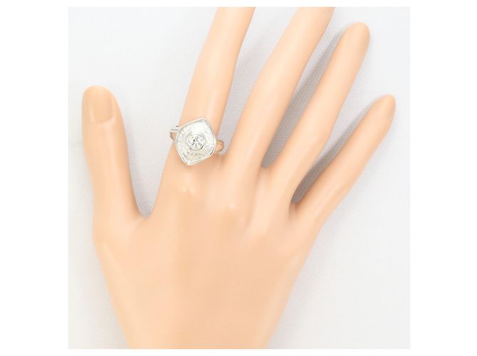 Autre Marque PT900 Platinring mit Diamant - Ansicht 6