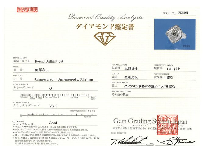 Autre Marque PT900 Platinring mit Diamant - Ansicht 8