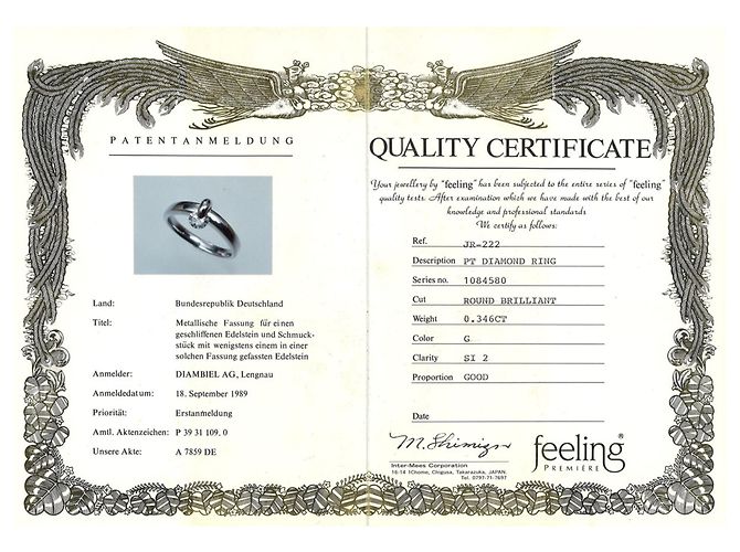 Autre Marque PT900 Platinring mit Diamant - Ansicht 9