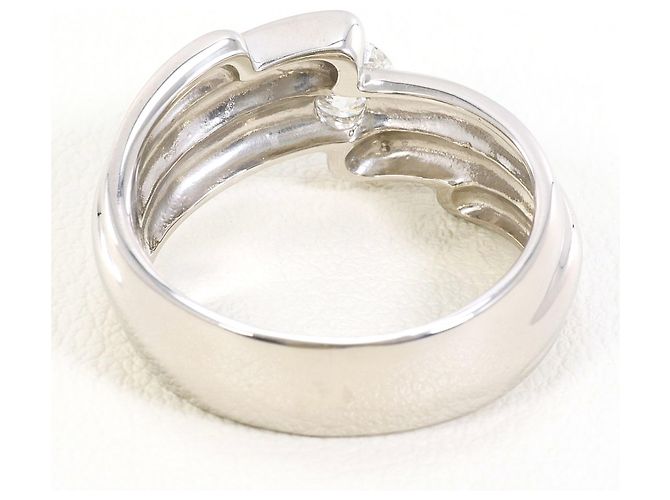 Autre Marque Anello a fascia in platino con diamante - vista 4