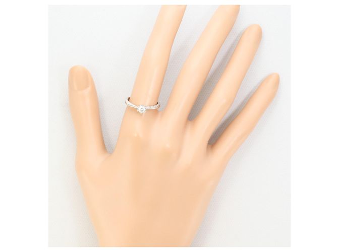 Autre Marque Platinring mit Diamant - Ansicht 7