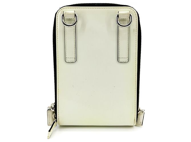 Custodia per smartphone Prada in pelle Saffiano Bianco - vista 3