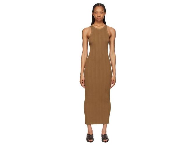 Totême Geripptes Strick-Maxikleid Braun - Ansicht 5
