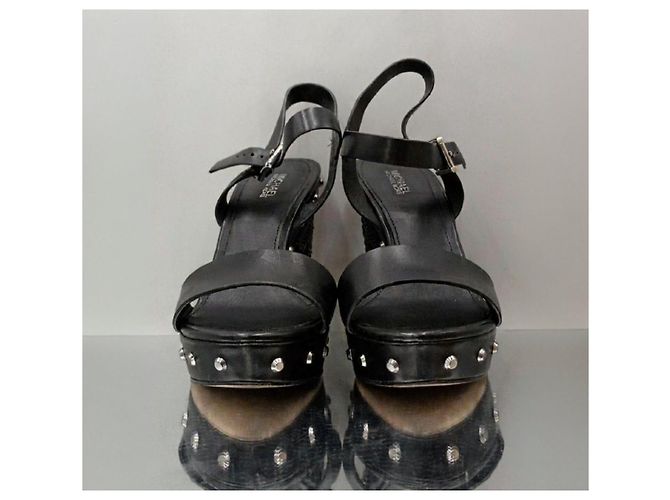 Michael Kors Sandali con Zeppa Neri con Borchie Nero - vista 2