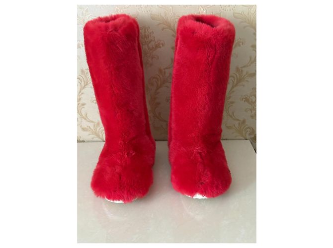 Dolce & Gabbana Botas de pele vermelhas Vermelho - vista 15