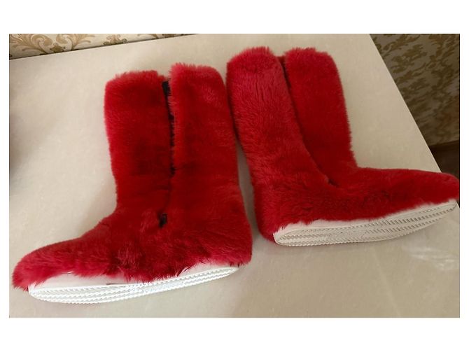 Dolce & Gabbana Botas de pele vermelhas Vermelho - vista 6