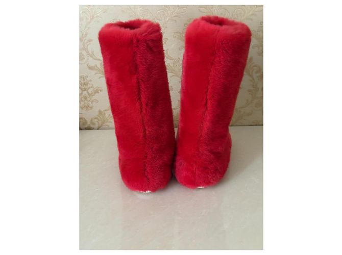Dolce & Gabbana Botas de pele vermelhas Vermelho - vista 7