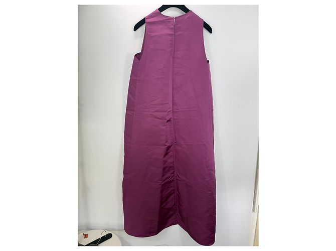 Autre Marque Narciso Rodriguez Vestido Midi de Seda Morado Púrpura - vista 4