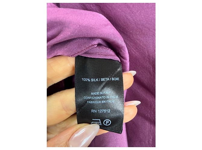 Autre Marque Narciso Rodriguez Vestido Midi de Seda Morado Púrpura - vista 5