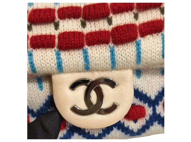 Chanel Extra Mini Flap Bag aus Kaschmir Multicolor Pink Weiß Rot Blau Gelb - Ansicht 3