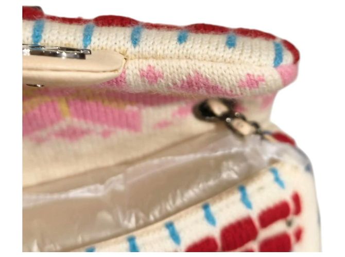 Chanel Extra Mini Flap Bag aus Kaschmir Multicolor Pink Weiß Rot Blau Gelb - Ansicht 6