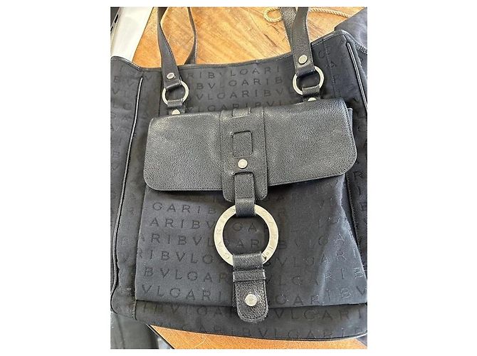 Bulgari Bvlgari Borsa Tote in Tela Nera Nero - vista 2