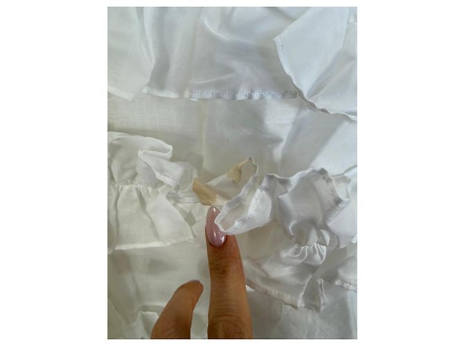 Autre Marque Molly Goddard Falda de algodón blanca con volantes Blanco - vista 2