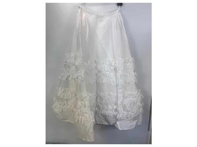 Autre Marque Molly Goddard Falda de algodón blanca con volantes Blanco - vista 4