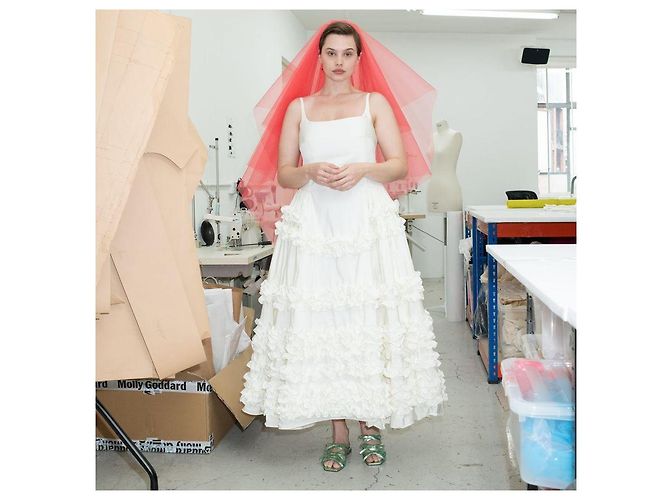 Autre Marque Molly Goddard Falda de algodón blanca con volantes Blanco - vista 7