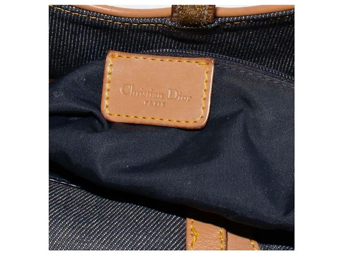 Dior Saddle Bag em jeans azul e couro Marrom - vista 6