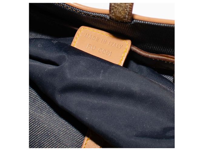 Dior Saddle Bag em jeans azul e couro Marrom - vista 7