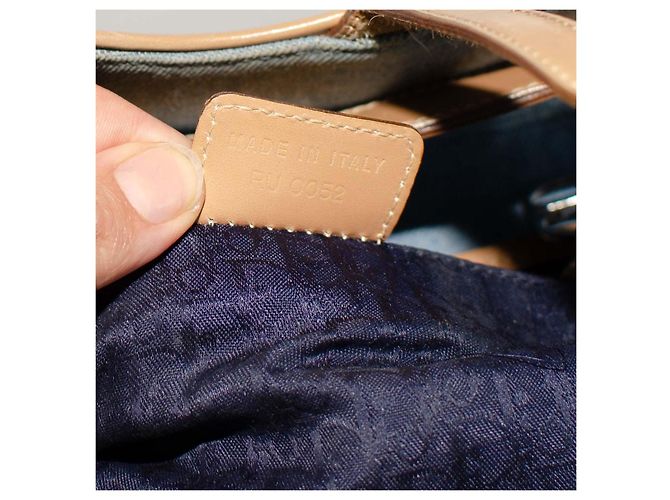 Christian Dior Dior Saddle Bolsa em Denim Azul Claro e Couro Bege - vista 8