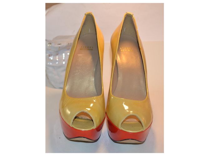 Stuart Weitzman Décolleté Peep-Toe Gialle e Rosse Rosso Giallo - vista 2