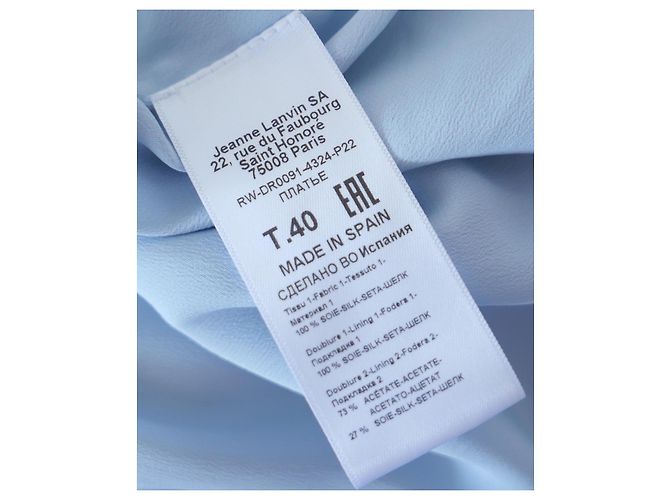Lanvin Seidenkleid hellblau drapiert - Ansicht 10