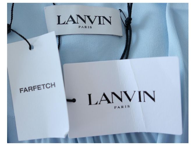 Lanvin Seidenkleid hellblau drapiert - Ansicht 7