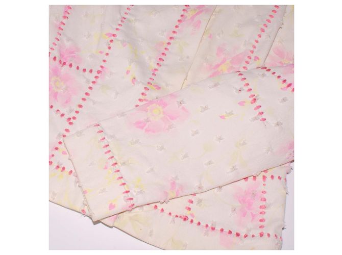 Chaqueta Christian Dior de algodón blanco con estampado floral rosa - vista 11