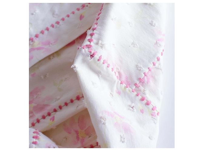 Chaqueta Christian Dior de algodón blanco con estampado floral rosa - vista 12