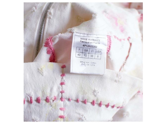 Chaqueta Christian Dior de algodón blanco con estampado floral rosa - vista 13