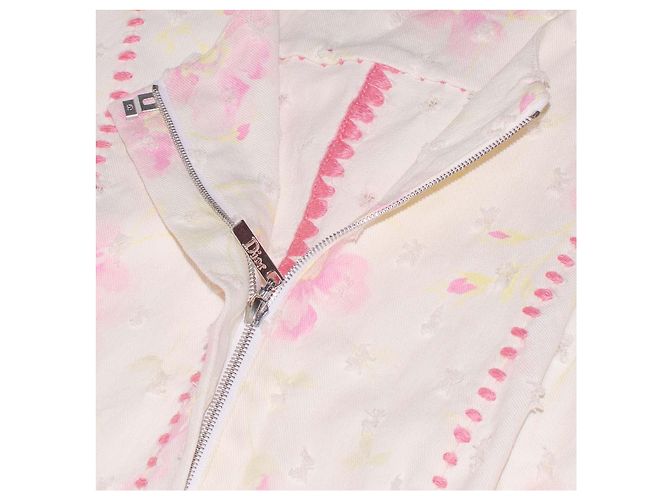 Chaqueta Christian Dior de algodón blanco con estampado floral rosa - vista 9