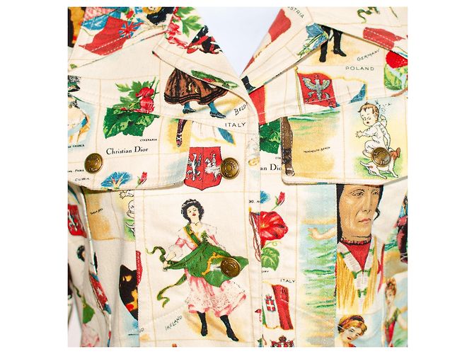 Chaqueta de algodón Christian Dior estampado de postales y mariposas - vista 3