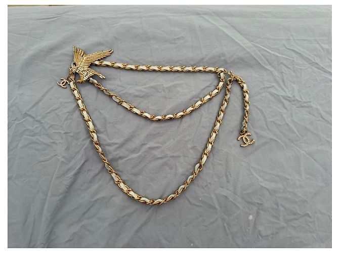 Chanel Crystal Eagle Chain Belt with CC Logo White Gold hardware - view 2