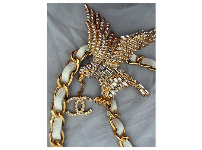 Chanel Crystal Eagle Chain Belt with CC Logo White Gold hardware - view 3