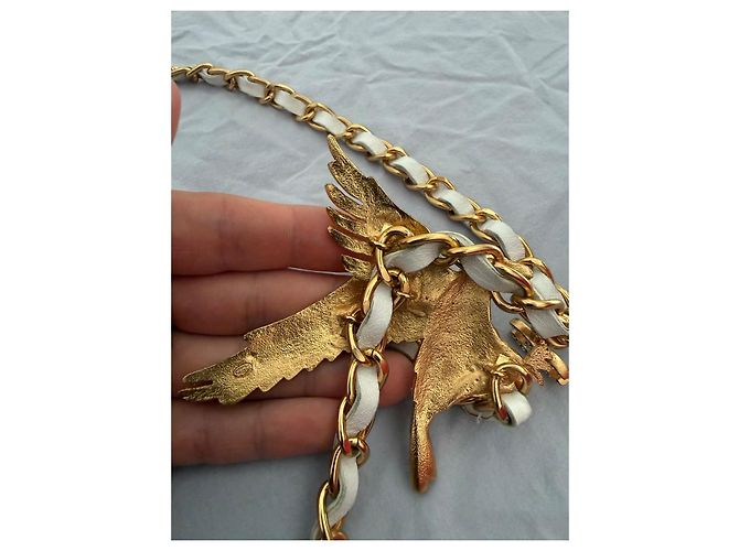 Chanel Crystal Eagle Chain Belt with CC Logo White Gold hardware - view 4