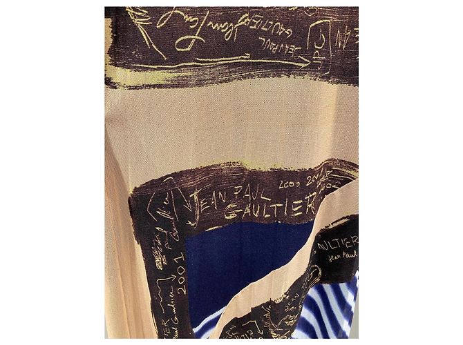 Jean Paul Gaultier Gestreiftes Maxi-Kleid Braun Weiß Blau - Ansicht 5