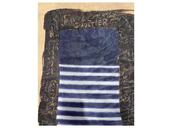 Jean Paul Gaultier Gestreiftes Maxi-Kleid Braun Weiß Blau - Ansicht 7