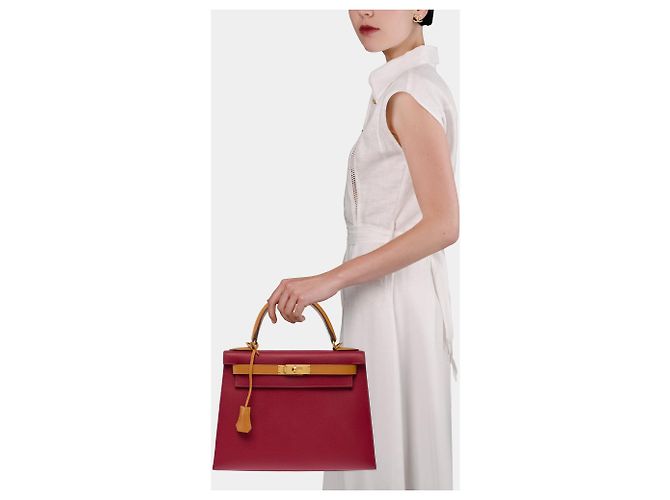 Hermès HERMES Kelly 28 Tasche aus rotem Leder - 103584 - Ansicht 12