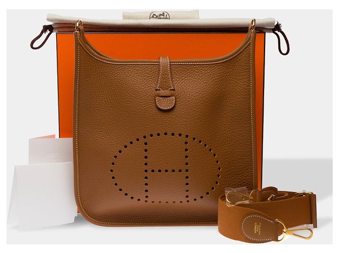 Hermès Borsa HERMES Evelyne in Pelle Oro - 103621 D'oro - vista 2