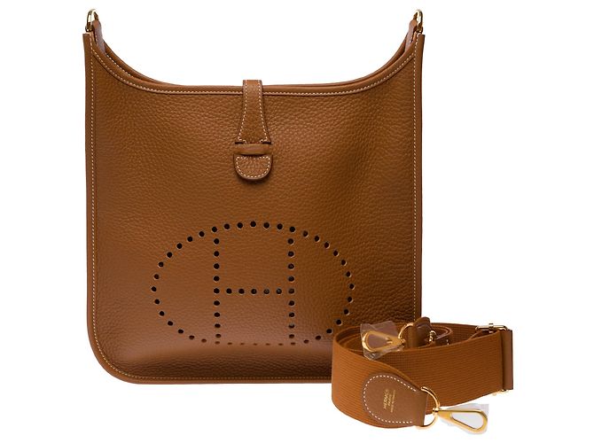 Hermès Borsa HERMES Evelyne in Pelle Oro - 103621 D'oro - vista 3
