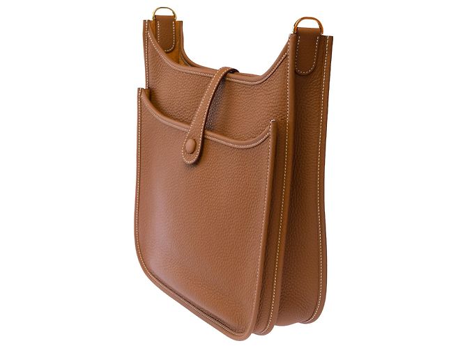 Hermès Borsa HERMES Evelyne in Pelle Oro - 103621 D'oro - vista 6