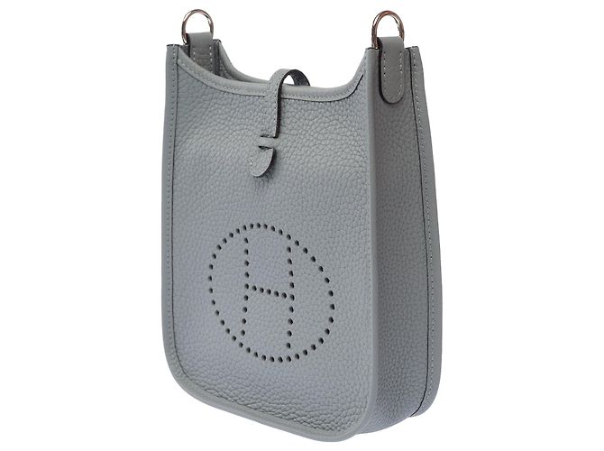 Hermès Borsa HERMES Mini Evelyne in Pelle Grigia - 103615 Grigio - vista 5