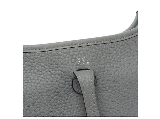 Hermès Borsa HERMES Mini Evelyne in Pelle Grigia - 103615 Grigio - vista 7
