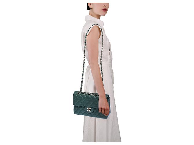 Borsa CHANEL Timeless/Classique in Pelle Verde - 103585 - vista 13