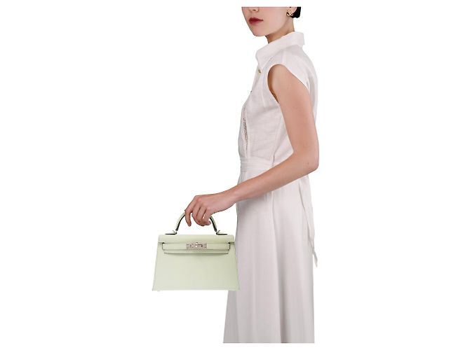 Hermès Borsa HERMES Kelly Mini in Pelle Verde - 103620 - vista 13