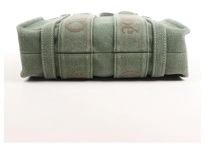 Bolso de mano 2Way de lona Chloé Woody Small verde Beige - vista 5