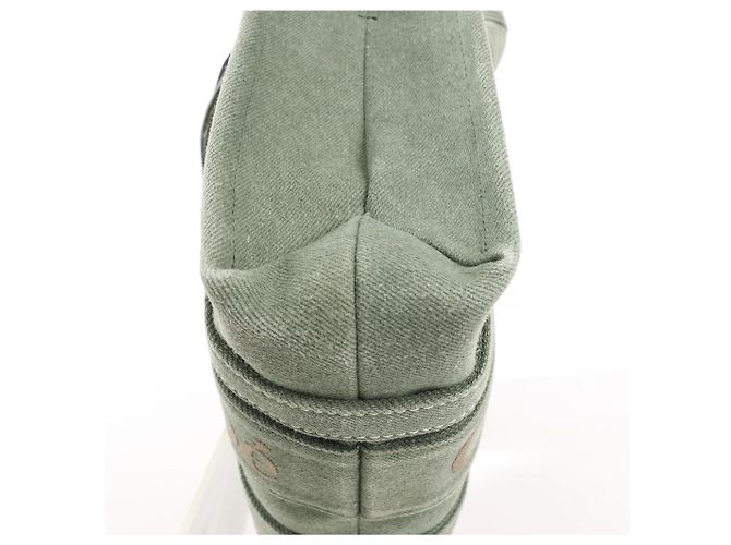 Bolso de mano 2Way de lona Chloé Woody Small verde Beige - vista 7